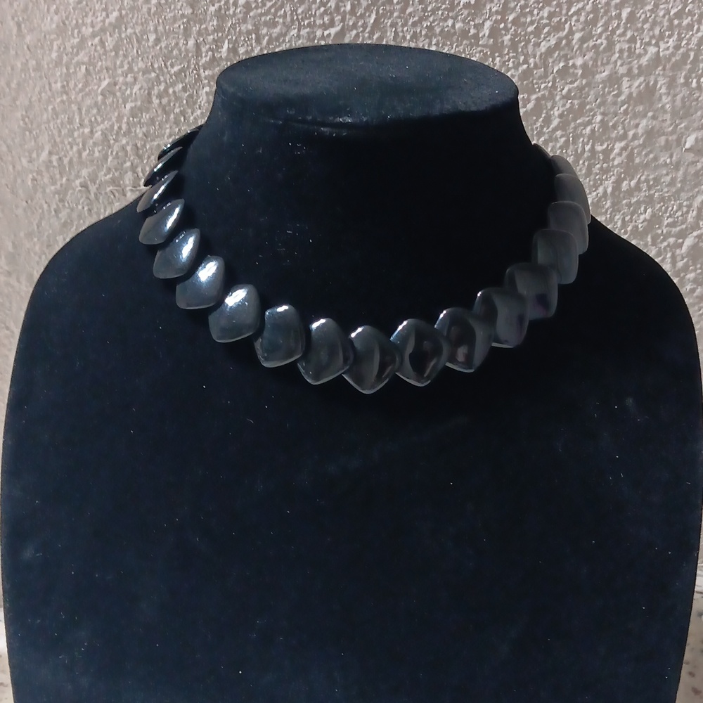 15" Black Button Bead Necklace